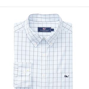 Vineyard Vines Blue and White Casual Button Down Shirt
